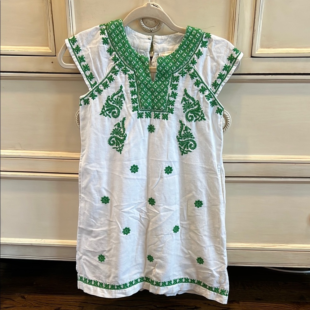 Roller Rabbit Kids Dress in Green and White